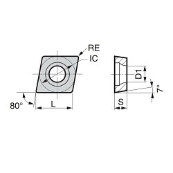 SUMITOMO CCMT21.51ESU-AC820P Turning Insert, ANSI Code: CCMT21.51ESU-AC820P, CCMT Insert, Material Grade: P, 21.51 Insert, Diamond Shape, 06 Seat, Positive Rake, Neutral Cutting, For Use On Steel, Carbide, Manufacturer's Grade: AC820P