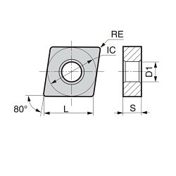 SUMITOMO CNMG432EMU-AC820P Turning Insert, ANSI Code: CNMG432EMU-AC820P, CNMG Insert, Material Grade: P, 432 Insert, Diamond Shape, 12 Seat, Negative Rake, Neutral Cutting, For Use On Steel, Carbide, Manufacturer's Grade: AC820P