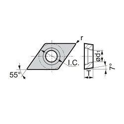 SUMITOMO DCGT32.50.5EFM-AC530U Turning Insert, ANSI Code: DCGT32.50.5EFM-AC530U, DCGT Insert, Material Grade: M, 32.50.5 Insert, Diamond Shape, 11 Seat, Positive Rake, Neutral Cutting, For Use On Stainless Steel, Carbide, Manufacturer's Grade: AC530U