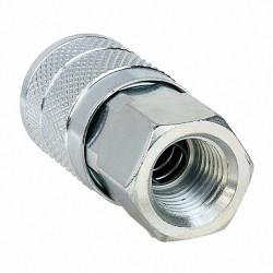 Speedaire 30E742 Quick Connect Hose Coupling, 1/4-18 Nominal, 1/4 in, Steel