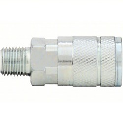 Speedaire 30E744 Quick Connect Hose Coupling, Steel, Silver