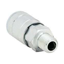 Speedaire 30E744 Quick Connect Hose Coupling, Steel, Silver