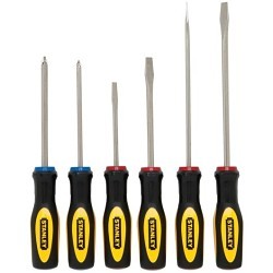 Stanley® Black & Decker Stanley® 60-060 Screwdriver Set, Standard Fluted, 6 Piece, Phillips®/Slotted Screwdriver Types Included, Steel