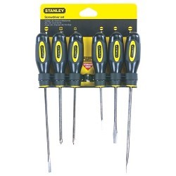 Stanley® Black & Decker Stanley® 60-060 Screwdriver Set, Standard Fluted, 6 Piece, Phillips®/Slotted Screwdriver Types Included, Steel