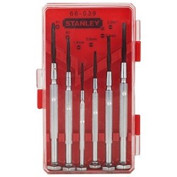 Stanley® Black & Decker Stanley® 66-039 Screwdriver Set, Precision, 6 Piece, Steel, Chrome Vanadium Steel