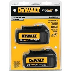 Stanley® Black & Decker DeWALT® DCB200-2 Lithium Battery, Lithium-ion, 18 V Nominal, 3 Ah Nominal Capacity