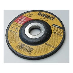 Stanley® Black & Decker DeWALT® DW4514 Cylindrical Grinding Wheel, 4-1/2 in Wheel Dia, 1/4 in Wheel Thickness, 7/8 in Center Hole, 24 Grit, Aluminum Oxide Abrasive