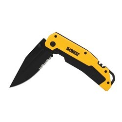 Stanley® Black & Decker DeWALT® DWHT10313 Pocket Knife, Serrated Blade, Stainless Steel Blade