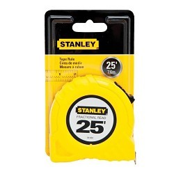 Stanley® Black & Decker ST30454 Measuring Tape, 25 ft Blade Length, 1 in Blade Width, Steel Blade, Measuring System: SAE, Graduations: 1/16 in