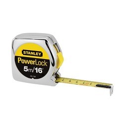 Stanley Black & Decker STANLEY® 33-158 Tape Rule, 16 ft Blade Length, 3/4 in Blade Width, Mylar® Polyester Film Blade, Imperial/Metric Measuring System