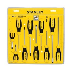 Stanley® STHT60799 Screwdriver Set, 10 Pieces, Bi-Material, Black Phosphate