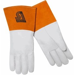 Steiner® 0224L Welding Gloves, Large, #9, Leather, Kevlar Stitching, Tan, Unlined, Gauntlet Cuff, 12 in Length, Straight,Wing Thumb