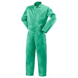 Steiner® 1035-3X Flame Resistant Coverall, 3X-Large, Green, Cotton, 32 in Inseam Length