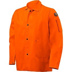 Steiner® 1040-2X Welding Jacket, Men's, 2X-Large, 100% Cotton, Hi-Viz Orange, Resists: Mildew, Rot, ASTM D6413-10