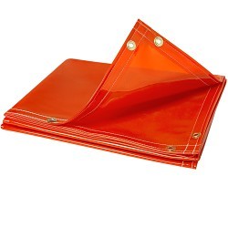 Steiner® 338-6X10 Welding Curtain, 6 x 10 ft, 14 mil Thickness, Tinted Transparent vinyl, Orange