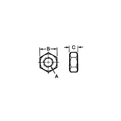 TE-CO® 42107 Hex Nut, Imperial, 3/4 in-10 Diameter - Thread