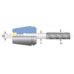 TECHNIKS 05710-700 Precision Single Angle Rigid Tap Collet With Coolant Through, ER40, 1.81 in OAL, 0.7 in Capacity, 1.81 in L Clamping Hole, 1.61 in Dia Body, 1.61 in Dia Head