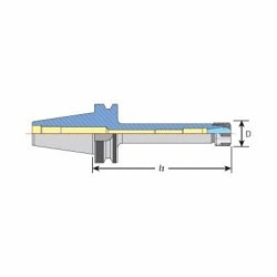 TECHNIKS 16162 Single End V-Flange Collet Chuck, Tapered Shank, ER20 Collet System, ER20 Chuck