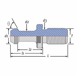 TECHNIKS 21005-60 Retention Knob, 1-8 Thread, 0.906 in Dia Knob, CAT50 Taper, 3.346 in OAL