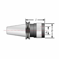 TECHNIKS 21680/40CAT Rigid, CAT-40 Taper, #2 Adapter, 7/8 in Max Tap, 3.23 in