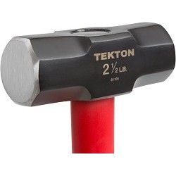 TEKTON® TEKTON® 31101 Stubby Sledge Hammer, 9-3/4 in Overall Length, 2.5 lb Head, Poly Head, Fiberglass Handle