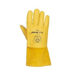 TILLMAN® TIL42L Welding Gloves, Large, #9, Goatskin, Gold/Tan, Foam, Straight Cuff, 13.5 in Length, Left and Right