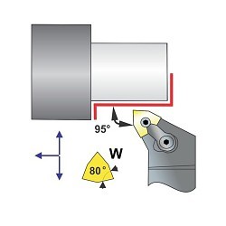 TOOLMEX® 6-750-012R Indexable Turning Insert Tool Holder, MWLNR 12-3B Tool Holder, Insert Compatibility: WNXX33X, Right Hand Cutting, 3/4 in Shank, Square Shank, -5 deg Lead Angle, 4-1/2 in Overall Length