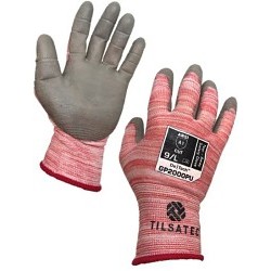 Tilsatec® GP2000PUL DeTach Safety Gloves, Large, #9, Polyurethane Palm, Resists: Cut