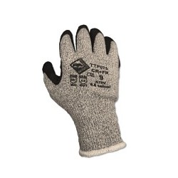 Tilsatec® TTP075L Flame Resistant Gloves, Large, #9, FR Neoprene Coating, Dupont Kevlar, Knit Wrist Cuff, ANSI Cut-Resistance Level: A5, ANSI Puncture-Resistance Level: 3, Gray/Black, Seamless Knit