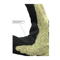 Tilsatec® TTP075L Flame Resistant Gloves, Large, #9, FR Neoprene Coating, Dupont Kevlar, Knit Wrist Cuff, ANSI Cut-Resistance Level: A5, ANSI Puncture-Resistance Level: 3, Gray/Black, Seamless Knit