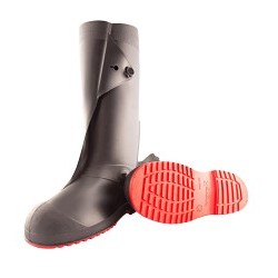 Tingley 45851-MD Work Boot, Men's, Medium, 16.7 in Height, PVC Upper, PVC Outsole, Resists: Abrasion, Slip, Hydrocarbons, Some Exposure to Fats, Certain Acids and Alkalis, Black/Red