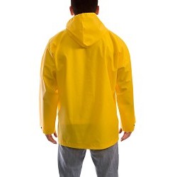 Tingley DuraScrim J56107-L Rain Jacket, Yellow, PVC on Polyester, 53 in Chest, Resists: Mildew, Large