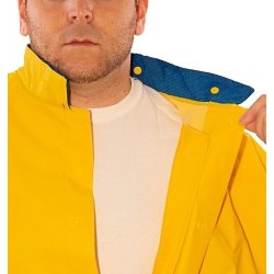 Tingley S53307-XXL Rain Suit, 2X-Large, Yellow, PVC on Polyester Fabric, 52 in Waist, 32 in Inseam Length, Detachable Hood, 61 in Chest