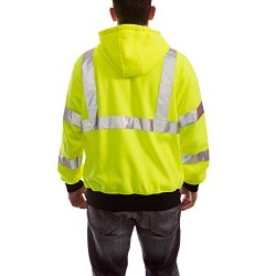 Tingley S78122-XXL Zipper Front Hoodie, High-Visibility Black/Green, Polyester, 58 in Chest, 2X-Large