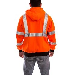 Tingley S78122-XXL Zipper Front Hoodie, High-Visibility Black/Green, Polyester, 58 in Chest, 2X-Large