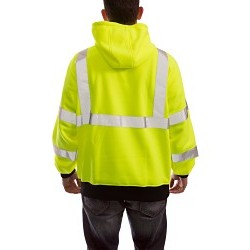 Tingley S78322-XXL Pullover Hoodie, High-Visibility Black/Green, Polyester, 58 in Chest, 2X-Large