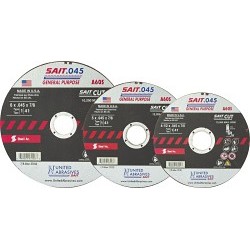 UA® SAIT® 23106 Cut-Off Wheel, 6 in Wheel Dia, 0.045 in Wheel Thickness, 7/8 in Center Hole, 60 Grit, Aluminum Oxide Abrasive