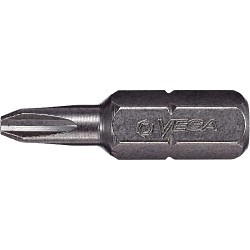 VEGA 125P1R Power Bit, Imperial, Phillips Point, #1 Point, 1 in Overall Length, Phillips, Gunmetal Gray, S2 Modified Steel