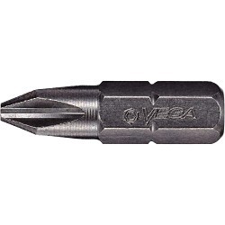 VEGA 125P2A Power Bit, Imperial, Phillips Point, #2 Point, 1 in Overall Length, Phillips, S2 Modified Steel