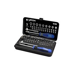 VEGA V-39 Socket & Hand Driver Set, 1/4 in Drive, 39 Piece