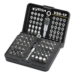 VEGA V50-1P Screwdriver Bit Set, 1/4 in Hex, 50 Piece