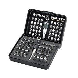 VEGA V50-1TP Screwdriver Bit Set, 1/4 in Hex, 50 Piece