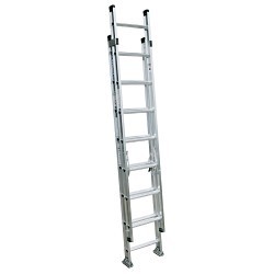 WERNER® D1516-2 Extension Ladder, 156 in Overall Length, ANSI Code: A14.2-2007, 300 lb Load, Aluminum