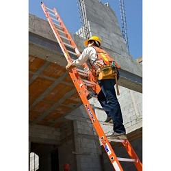 WERNER® D6240-2 Extension Ladder, 40 ft Overall Length, ANSI Code: A14.5-2007, 300 lb Load, Fiberglass