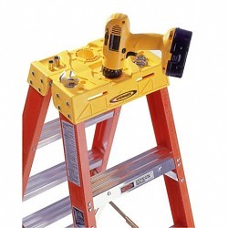 WERNER® T6210 Step Ladder, 10 ft Ladder Height, 300 lb Load, Fiberglass, 9 Steps