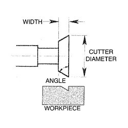 WHITNEY TOOL 30085 High Speed Steel Carbide Tipped Dovetail Cutter Dovetail Cutter, 2-1/2 in Dia Cutter, 1-1/4 in Dia Straight Shank Shank, 4-3/8 in OAL