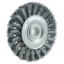 Weiler® Weiler® 08014 Twist Knot Wire Wheel, 3 in Wheel Dia, 7/16 in Wheel Thickness, 1/2 to 3/8 in Center Hole
