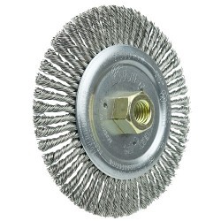 Weiler® Weiler® 09500 Weld Cleaning Brush, 6 in Brush Dia, 3/16 in Face Width, 0.02 in Filament/Wire Diameter, 5/8-11 UNC Arbor Hole Size