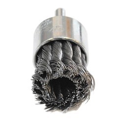 Weiler® 10027 End Brush, 1-1/8 in Brush Dia, Knot Wire, 0.014 in Filament/Wire Diameter, Steel Fill, 7/8 in Trim Length