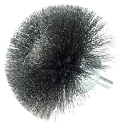 Weiler® 10041 End Brush, 3 in Brush Dia, Circular Flared Crimped Wire, 0.008 in Filament/Wire Diameter, Steel Fill